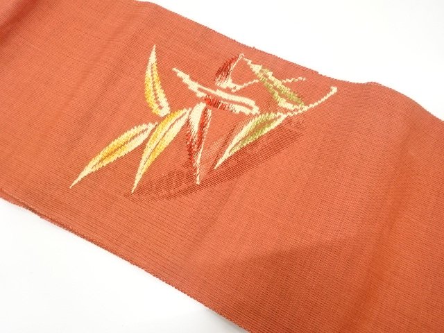 JAPANESEKIMONO / ANTIQUE SMALL BOAT / BAMBOO PATTERN WEAVE NAGOYA OBI 